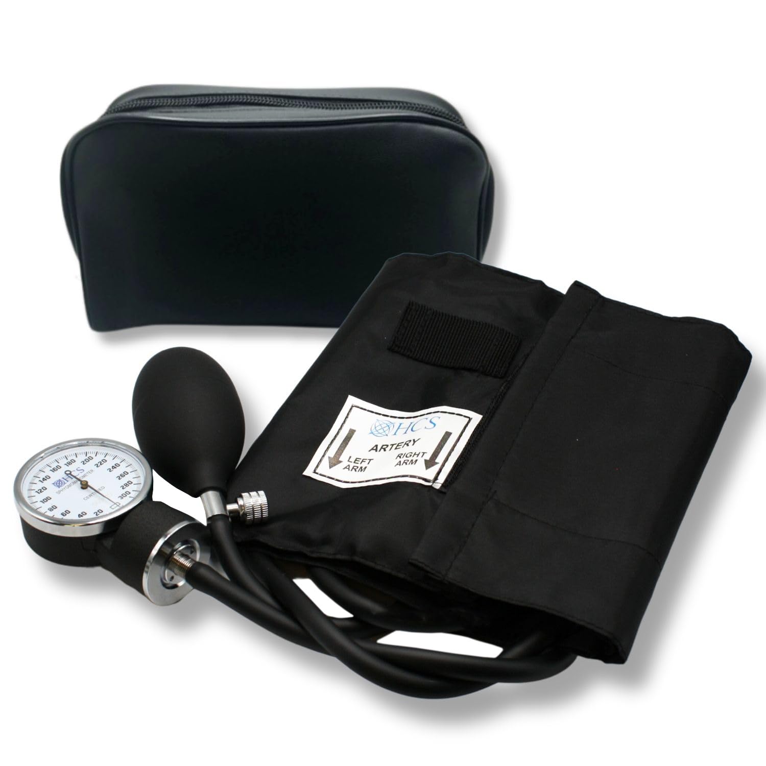 HCS Extra Large Blood Pressure Cuff, Manual - Adult BP Cuff - XL Manual Blood Pressure Cuff Arm Monitor - Aneroid Sphygmomanometer - Medical Grade, Home Use, Elderly Care - w/Carrying Case